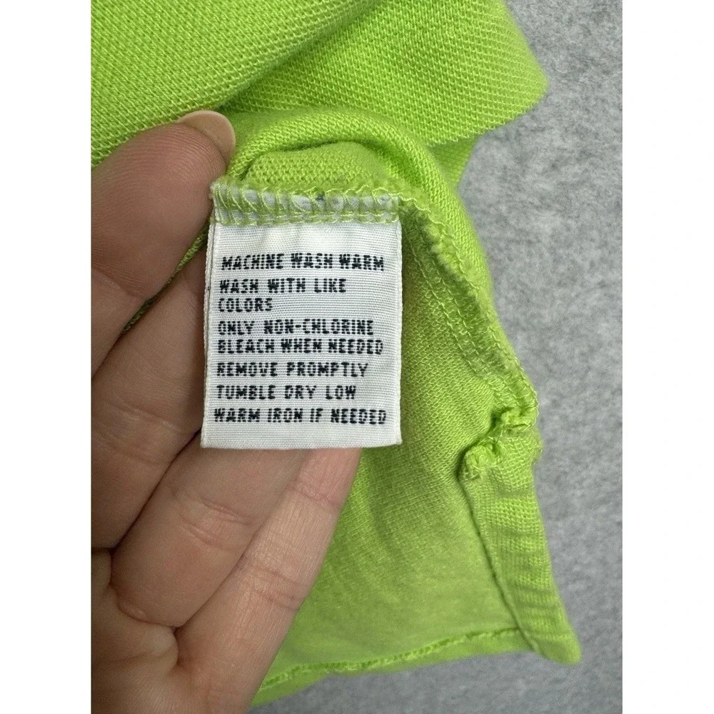VTG Polo Ralph‎ Lauren XXL Green Polo Shirt Big Purple Crest Logo Cotton Classic